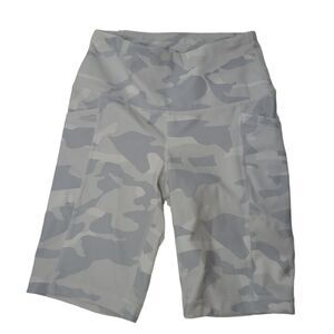 Yogalicious Lux Womens Extra‎ Small Midrise Bike Shorts Gray Camo Spandex